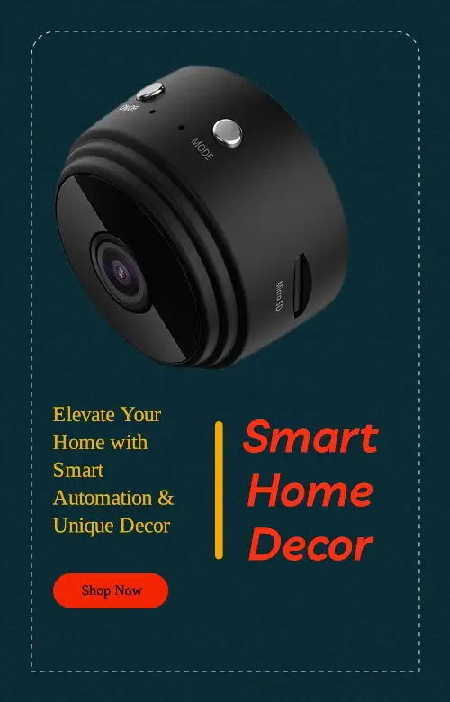 Black spherical security camera with wide-angle lens in unique home decor collection.