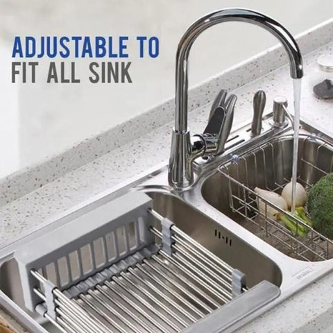 Kitchen stainless steel sink drainer rack over the sink dish drying rack3