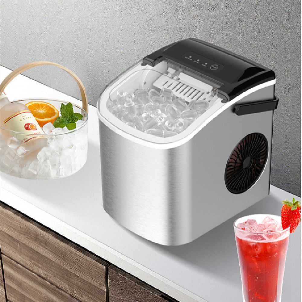 Compact Home Ice Machine: Fast Ice Maker for Small Spaces, Ice Full Protection, Easy Push-Button Operation