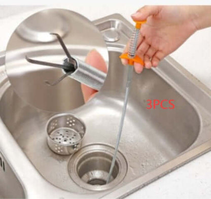 Household Hair Cleaner Drain Clog Remover - Efficient Kitchen Sink Spring Pipe Dredging Tool