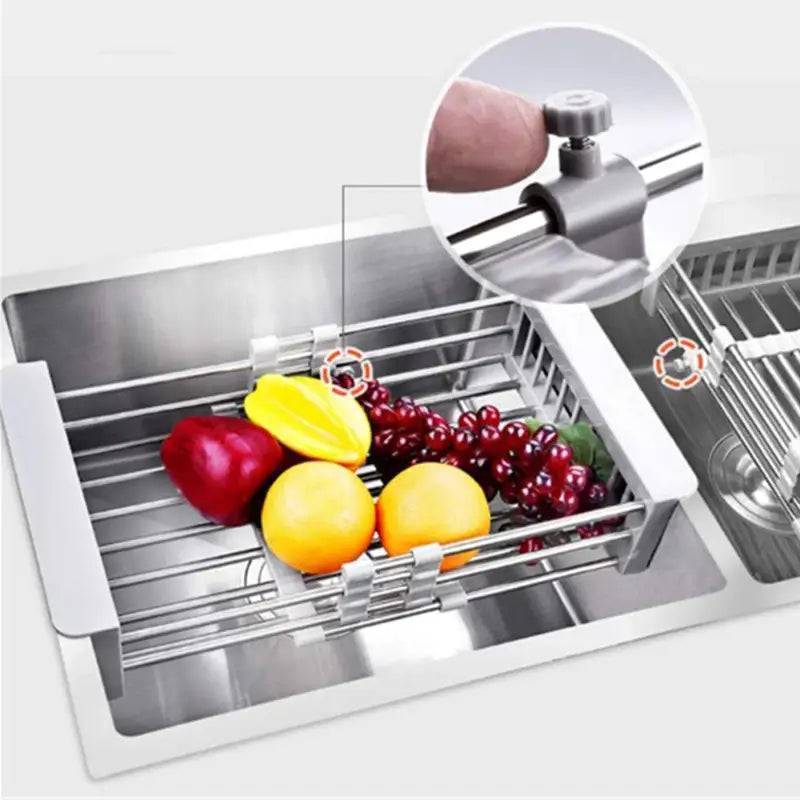 Kitchen stainless steel sink drainer rack over the sink dish drying rack1