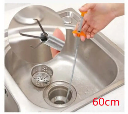 Household Hair Cleaner Drain Clog Remover - Efficient Kitchen Sink Spring Pipe Dredging Tool