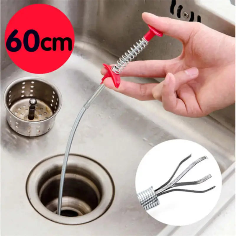 Household Hair Cleaner Drain Clog Remover - Efficient Kitchen Sink Spring Pipe Dredging Tool