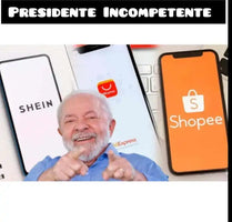 A meme showing mobile phones displaying logos for online shopping apps SHEIN, AliExpress, and Shopee.