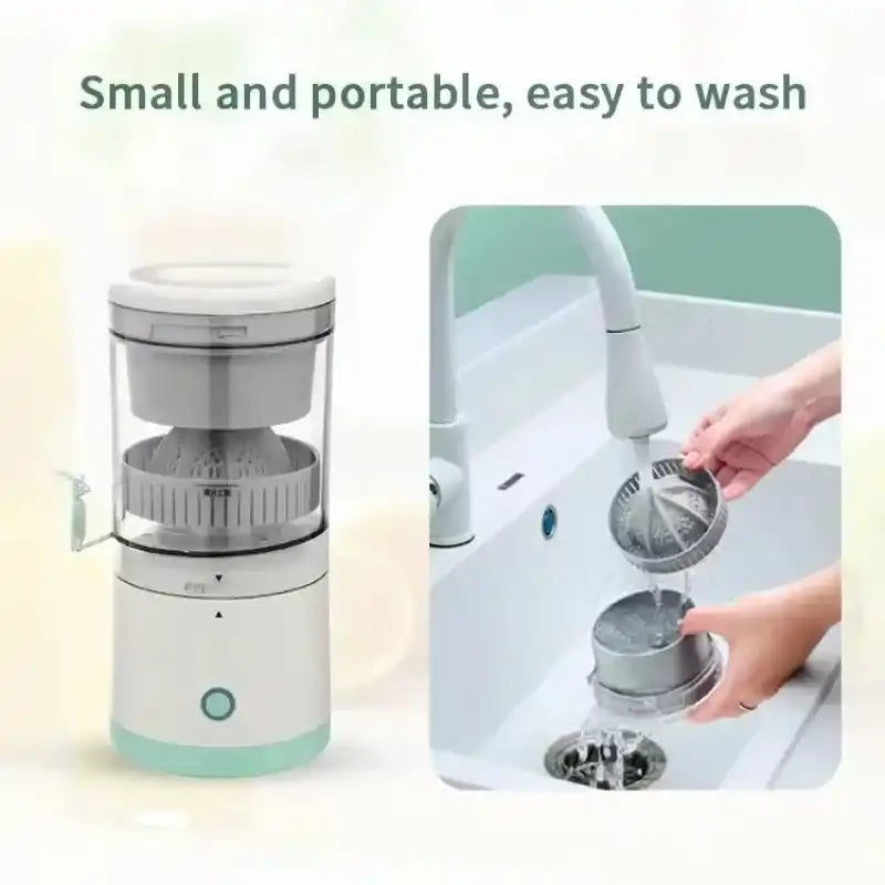 Portable electric garlic chopper with detachable parts for easy cleaning.