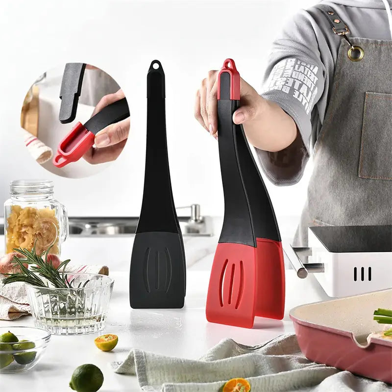 Silicone 3-in-1 Frying Spatula Clip - Essential Kitchen